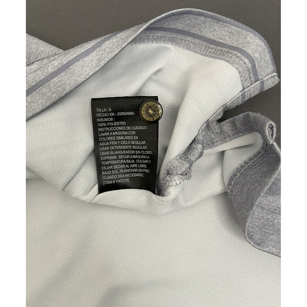 Pebble Beach Golf Dry Luxe‎ Performance Gray Golf Polo Shirt Men's Size Large - Picture 6 of 10